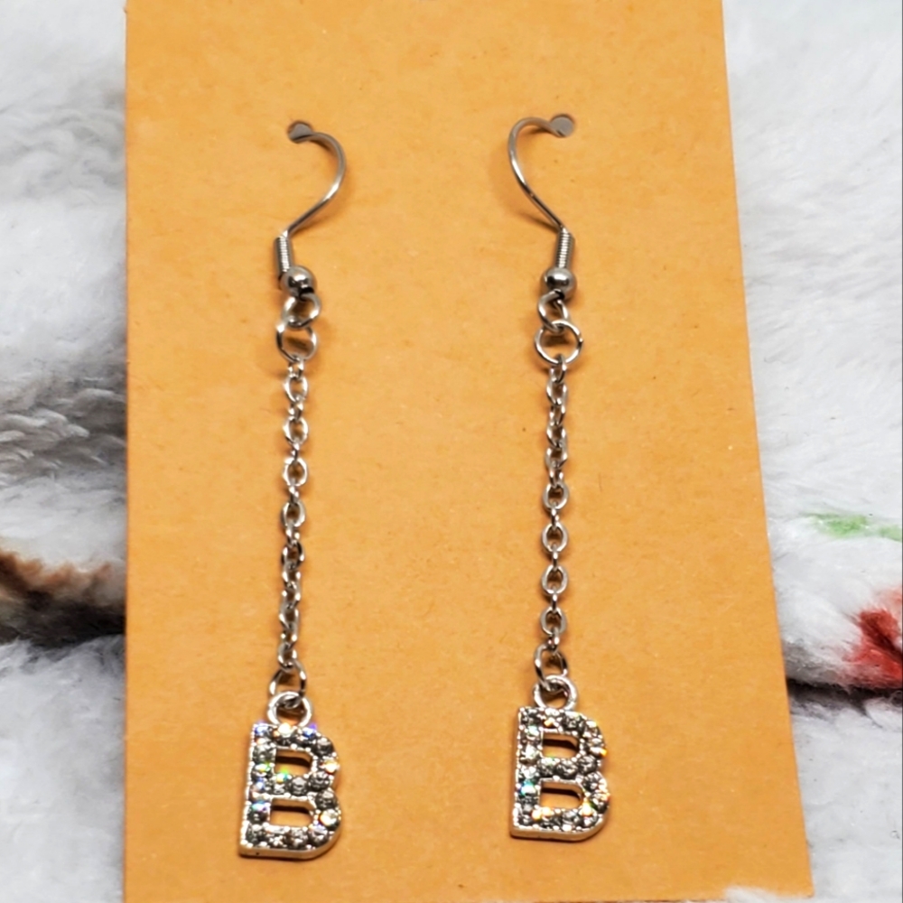 7/$10 B Initial Earrings, New